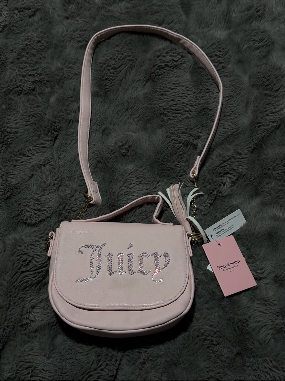 Juicy Couture Light Pink Rhinestone Crossbody Bag